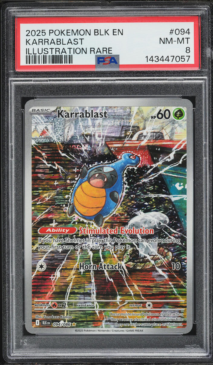 2025 Pokemon Scarlet & Violet Black Bolt IR Karrablast #94 PSA 8 NM-MT