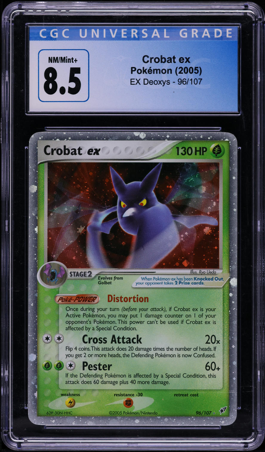 2005 Pokemon EX Deoxys Holo Crobat ex #96 CGC 8.5 NM-MT+