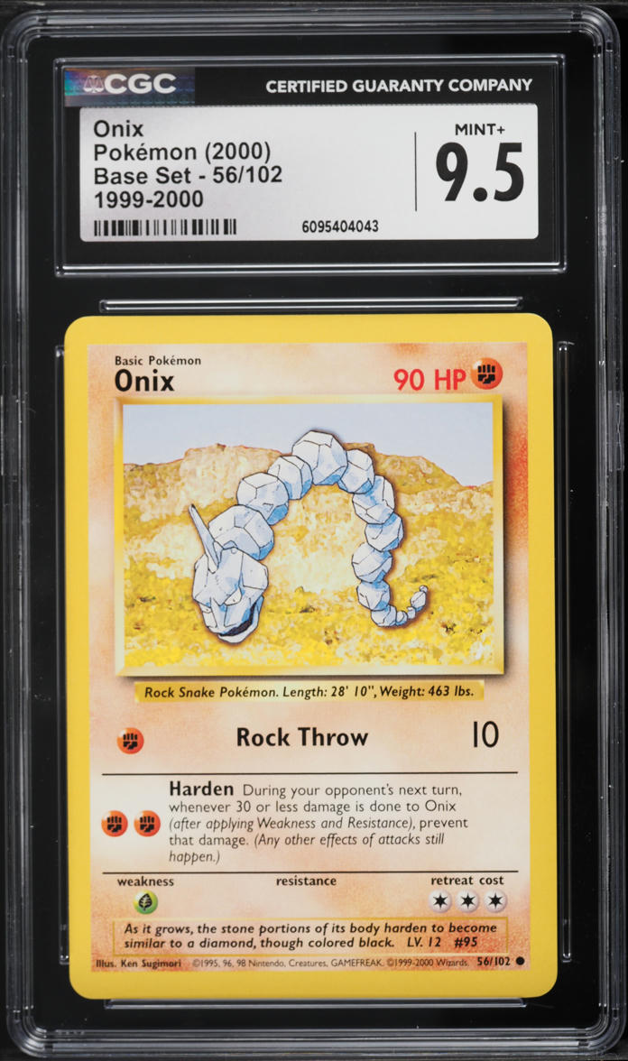 1999 Pokemon Base Set Onix #56 CGC 9.5 MINT+
