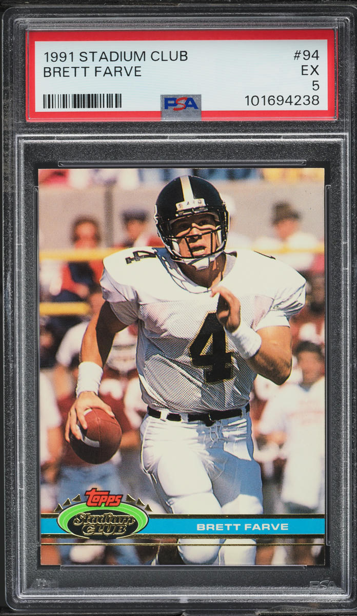 1991 Stadium Club Football Brett Farve ROOKIE #94 PSA 5 EX