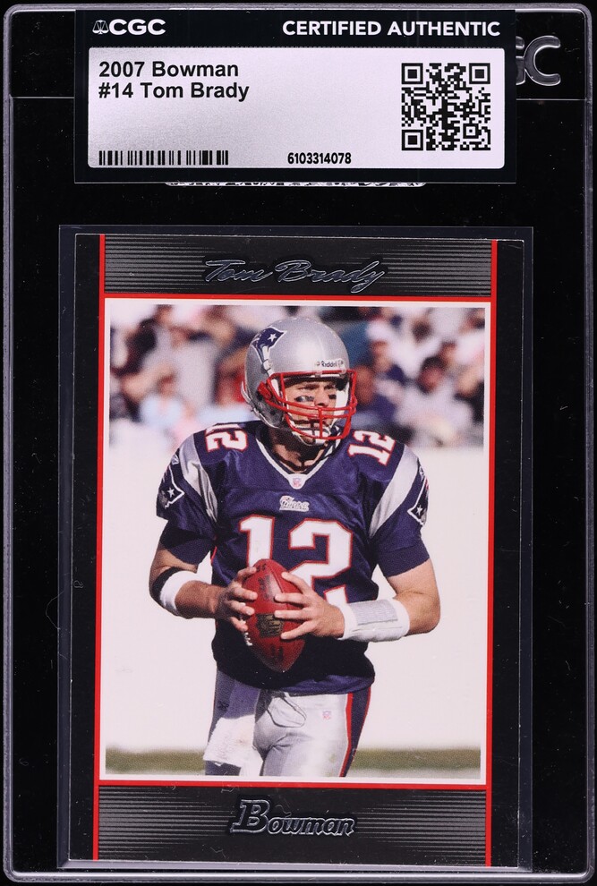 2007 Bowman Football Tom Brady #14 CGC AUTH
