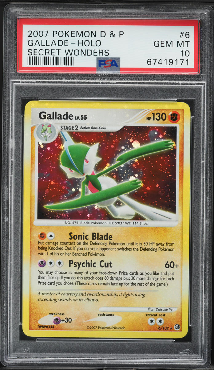 2007 Pokemon Diamond & Pearl Secret Wonders Holo Gallade #6 PSA 10 GEM MINT