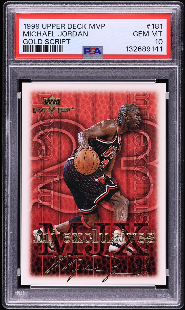 1999 Upper Deck MVP Gold Script Michael Jordan /100 #181 PSA 10 GEM MINT