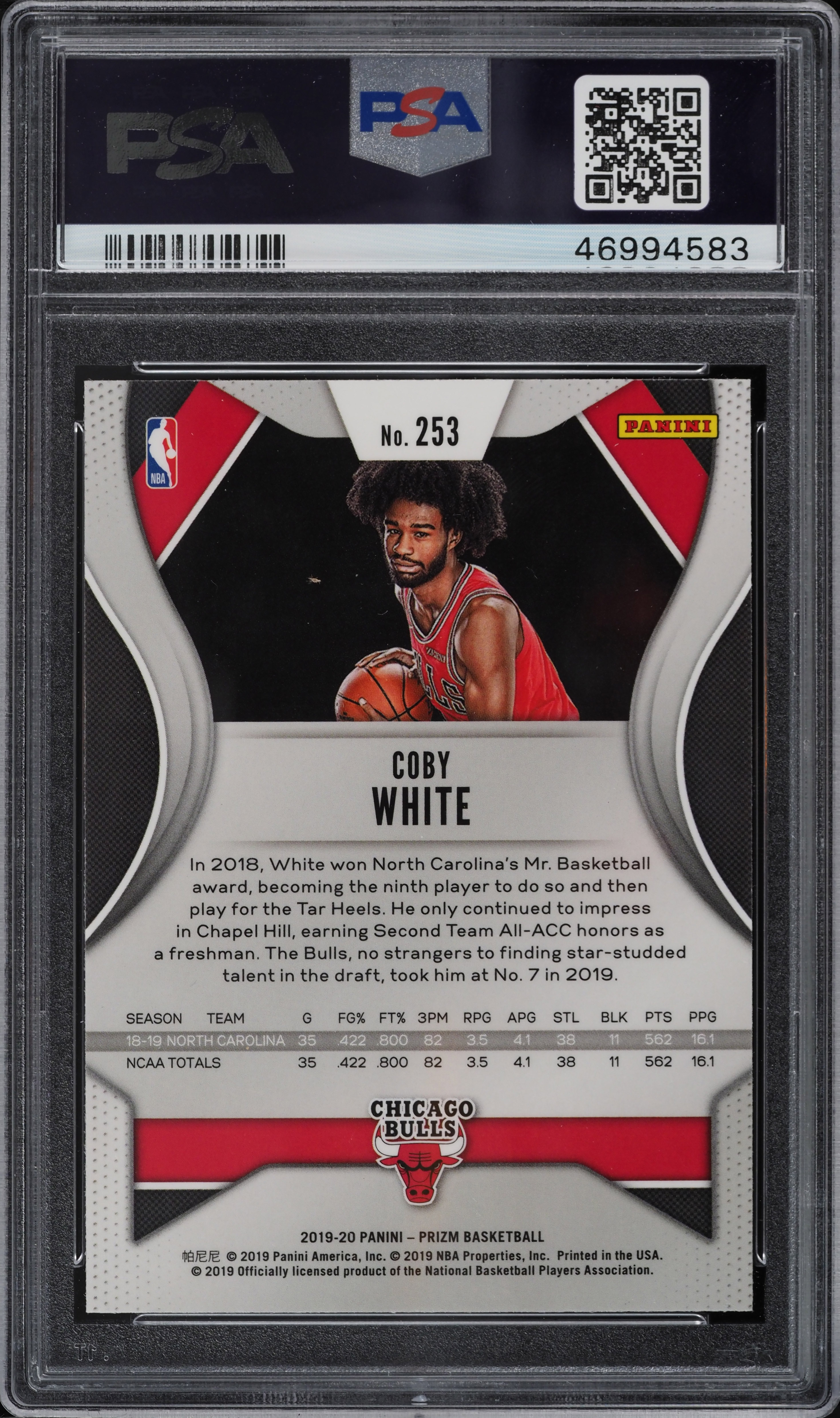 その他 2019 Coby White Hyper Prizm Bulls Rookie Coby White 2019 Prizm #253 Silver Price Guide - Sports Card