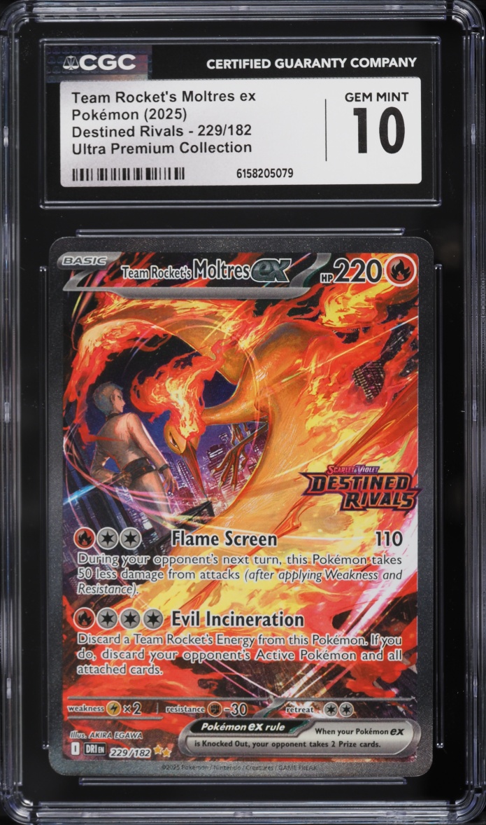 2025 Pokemon SV Destined Rivals Ultra Premium SIR Team Rocket's Moltres EX #229 CGC 10 GEM MINT
