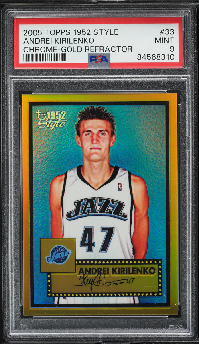 2005 Topps Chrome '52 Style Gold Refractor Andrei Kirilenko /25 #33 PSA 9 MINT