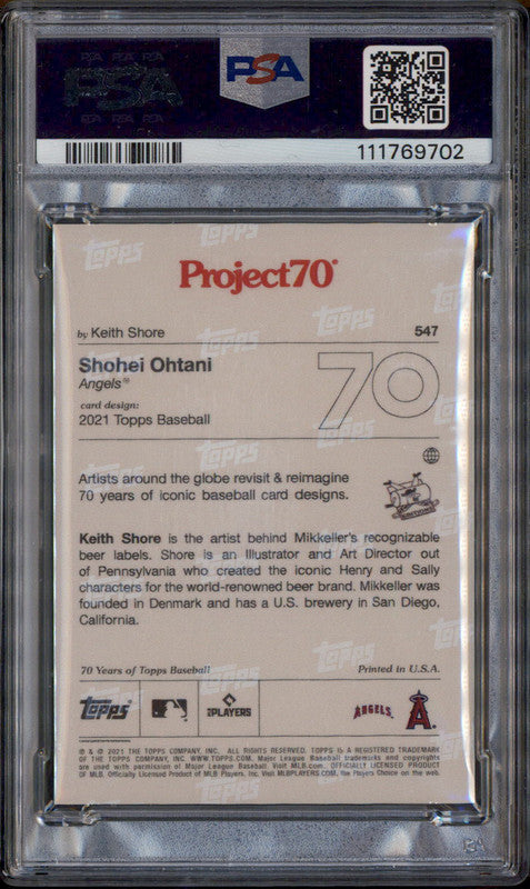 2021 Topps Project70 #547 Shohei Ohtani PSA 8 on Fanatics