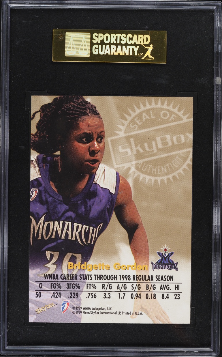 1999 Skybox WNBA Autographics Bridgette Gordon AUTO SGC 9 MINT on ...