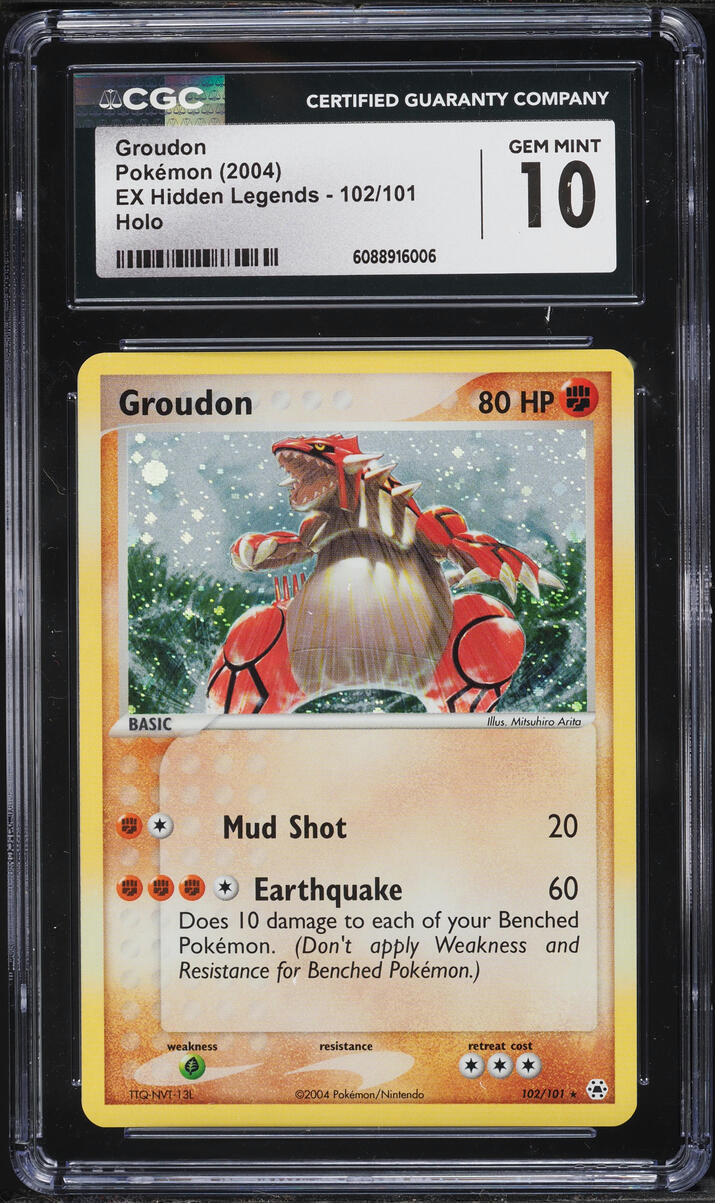 2004 Pokemon EX Hidden Legends Holo Groudon #102 CGC 10 GEM MINT