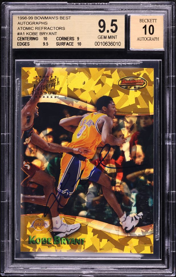 1998 Bowman's Best Atomic Refractor Kobe Bryant AUTO #A1 BGS 9.5