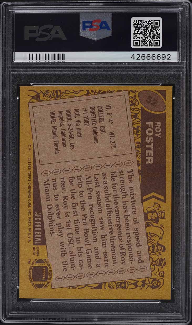 1986 Topps Football Roy Foster #52 PSA 8 NM-MT
