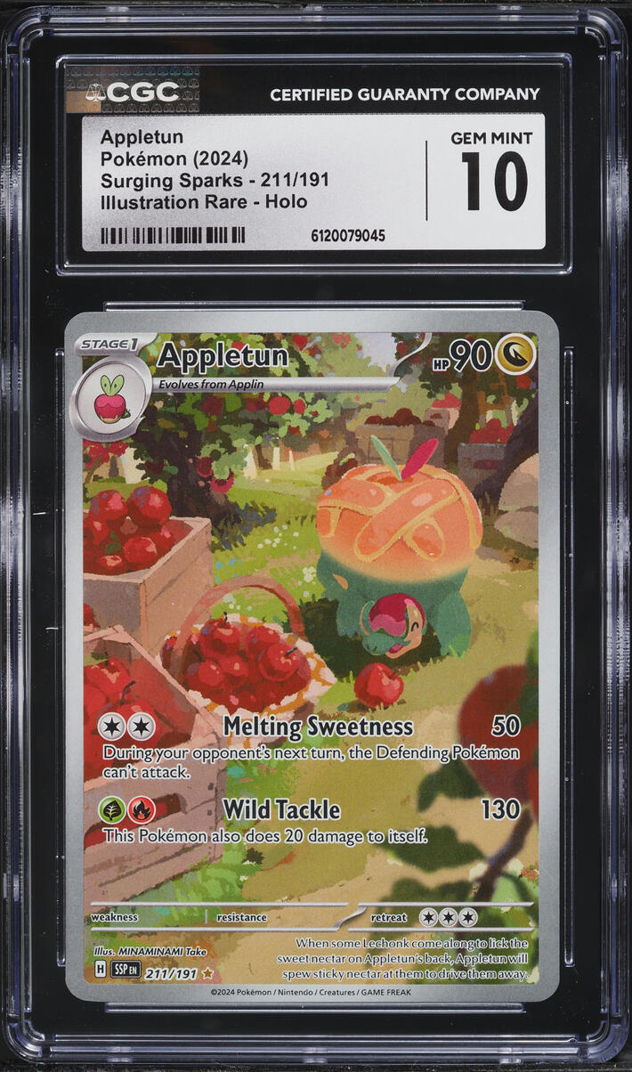 2024 Pokemon Scarlet & Violet Surging Sparks IR Appletun #211 CGC 10 GEM MINT