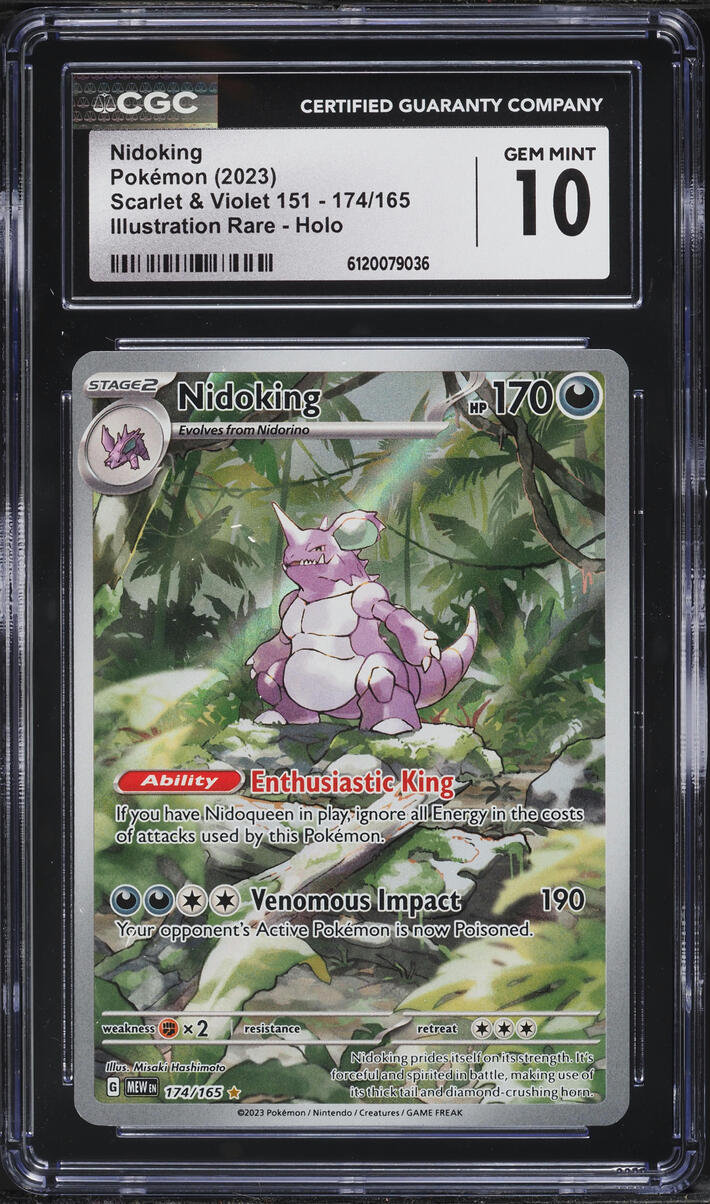 2023 Pokemon Scarlet & Violet 151 IR Nidoking #174 CGC 10 GEM MINT