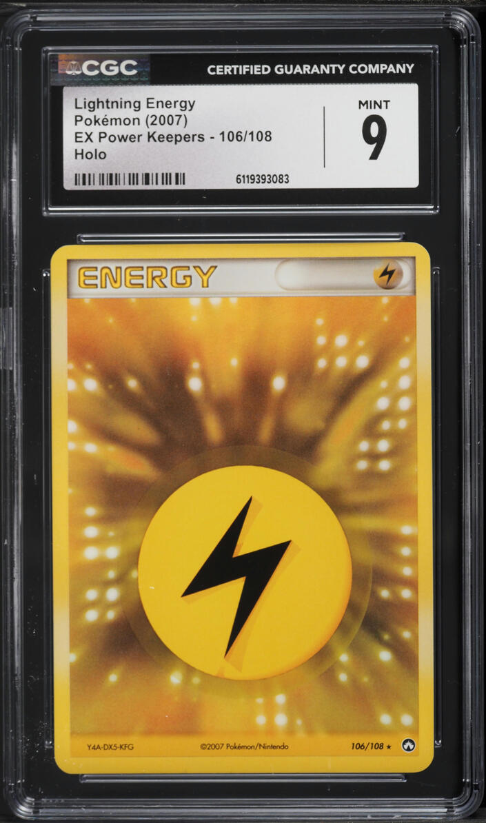 2007 Pokemon EX Power Keepers Holo Lightning Energy #106 CGC 9 MINT
