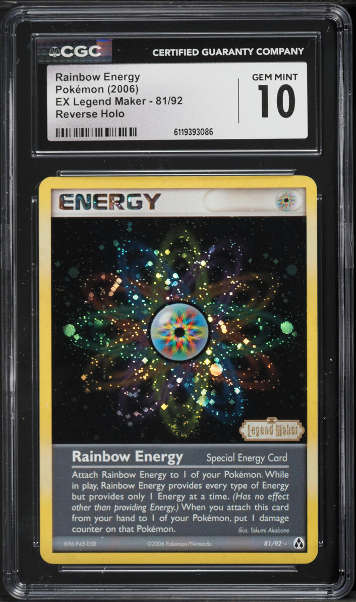 2006 Pokemon EX Legend Maker Reverse Holo Rainbow Energy #81 CGC 10 GEM MINT