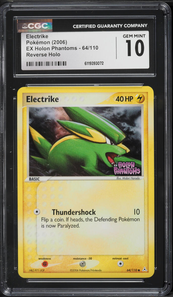 2006 Pokemon EX Holon Phantoms Reverse Holo Electrike #64 CGC 10 GEM MINT