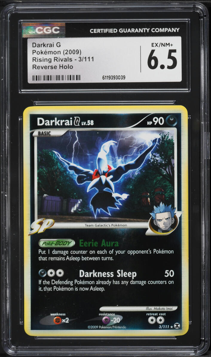 2009 Pokemon Platinum Rising Rivals Reverse Holo Darkrai G #3 CGC 6.5 EXMT+