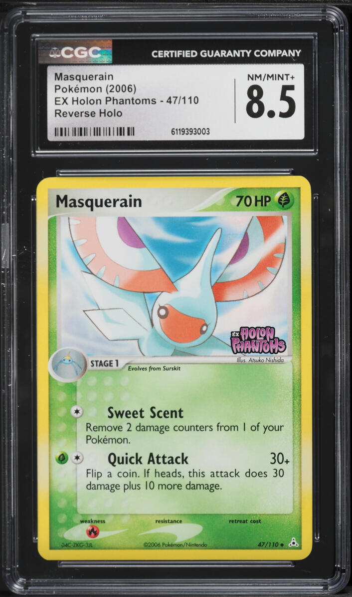 2006 Pokemon EX Holon Phantoms Reverse Holo Masquerain #47 CGC 8.5 NM-MT+