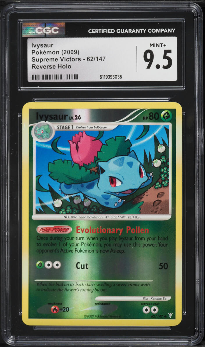 2009 Pokemon Platinum Supreme Victors Reverse Holo Ivysaur #62 CGC 9.5 MINT+