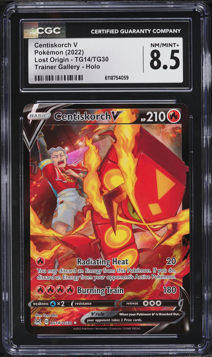 2022 Pokemon Sword & Shield Lost Origin CHR Centiskorch V #TG14 CGC 8.5 NM-MT+