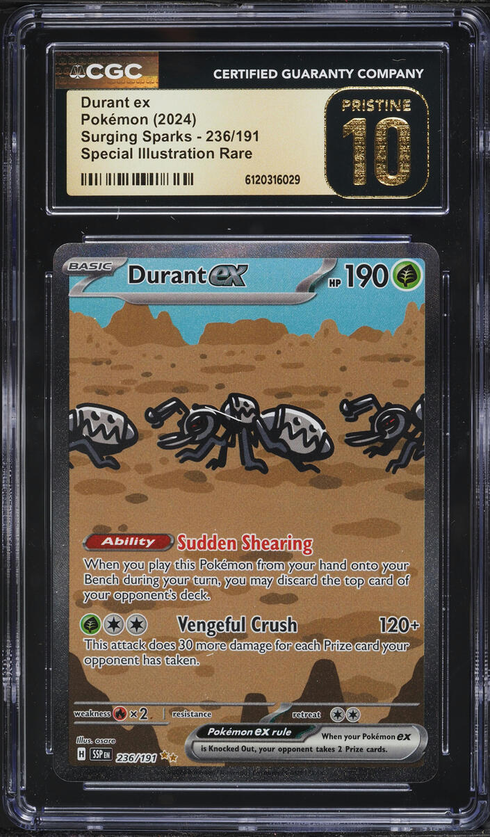 2024 Pokemon Scarlet & Violet Surging Sparks SIR Durant ex #236 CGC 10 PRISTINE