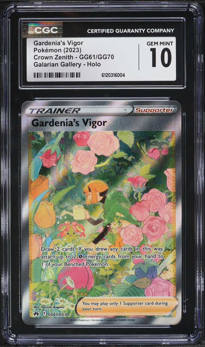 2023 Pokemon Sword & Shield Crown Zenith Alt Art Gardenia's Vigor #GG61 CGC 10 GEM MINT