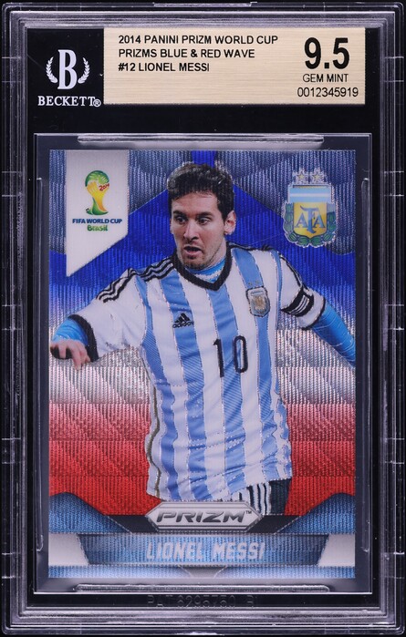 2014 Panini Prizm World Cup Silver Lionel Messi #12 PSA 9 MINT on