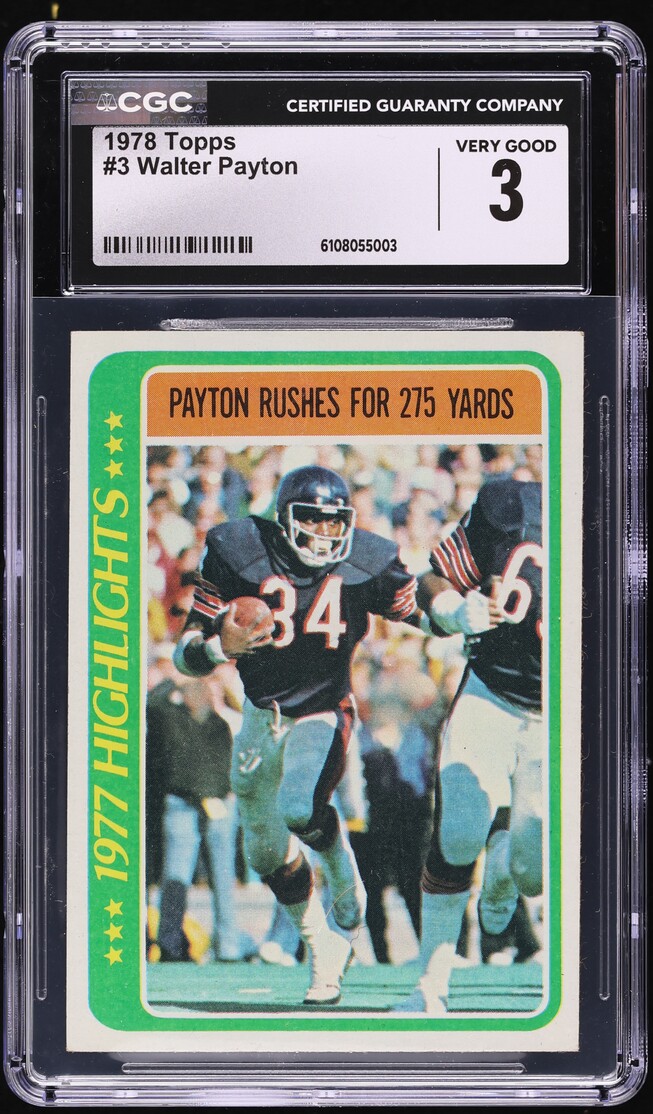 1978 Topps Football Walter Payton '77 HIGHLIGHTS #3 CGC 3 VG