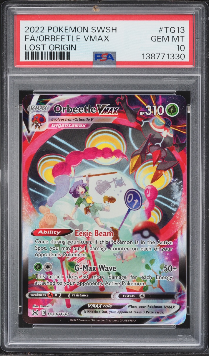 2022 Pokemon Sword & Shield Lost Origin CHR Orbeetle VMAX #TG13 PSA 10 GEM MINT