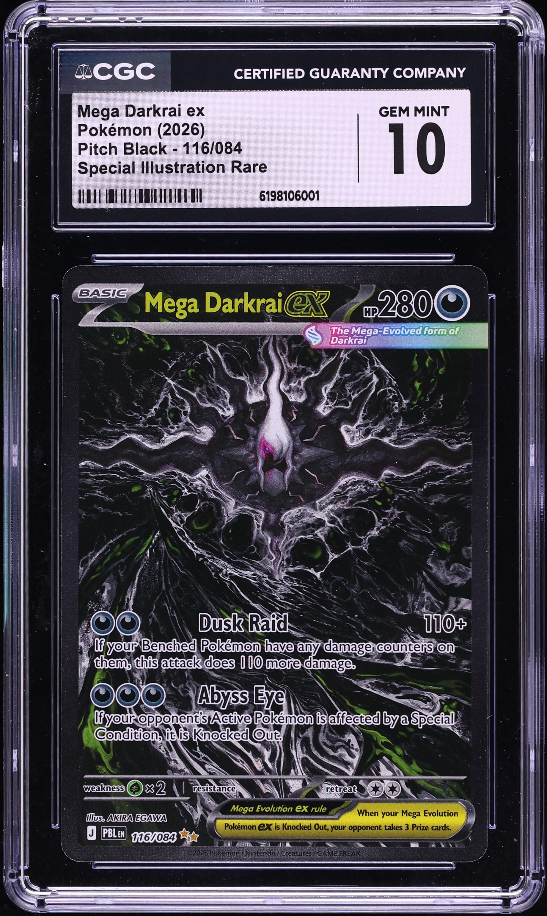 2026 Pokemon Mega Evolution Pitch Black SIR Mega Darkrai EX #116 CGC 10 GEM MINT