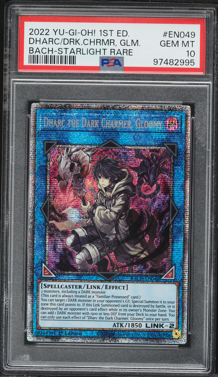 2022 Yu-Gi-Oh! BACH 1st Edition Starlight Rare Dharc The Dark Charmer Gloomy #BACH-EN049 PSA 10