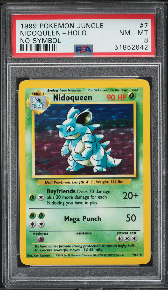 1999 Pokemon Jungle No Symbol Holo Nidoqueen #7 PSA 8 NM-MT - Main Image