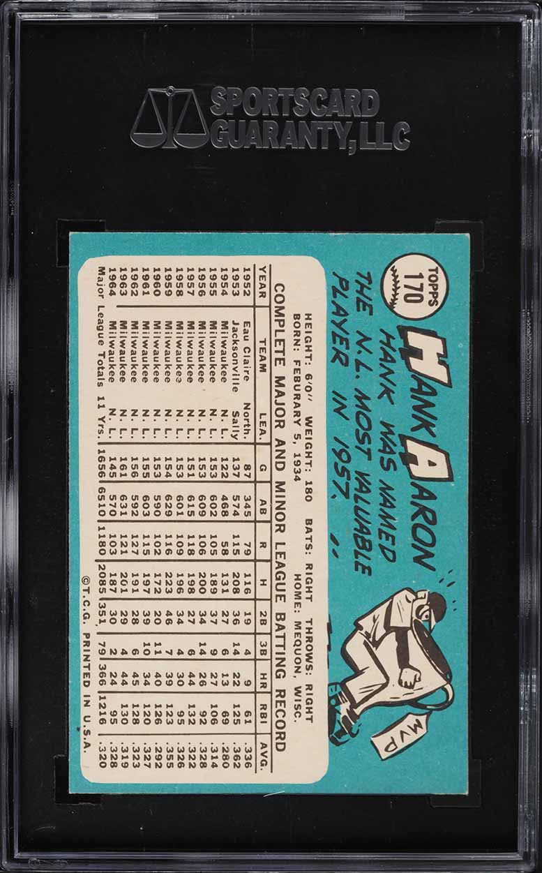 1965 Topps Hank Aaron #170 SGC 8 NM-MT