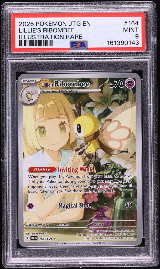 2025 Pokemon Scarlet & Violet Journey Together IR Lillie's Ribombee #164 PSA 9 MINT