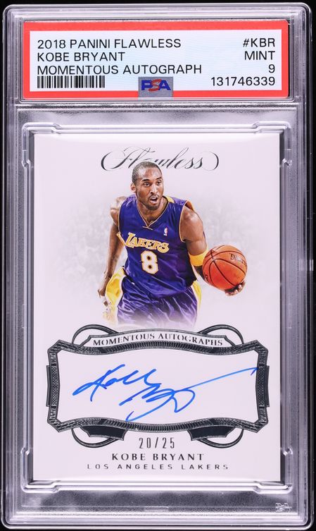 2018 Panini Flawless Momentous Kobe Bryant AUTO /25 #KBR PSA 9 MINT