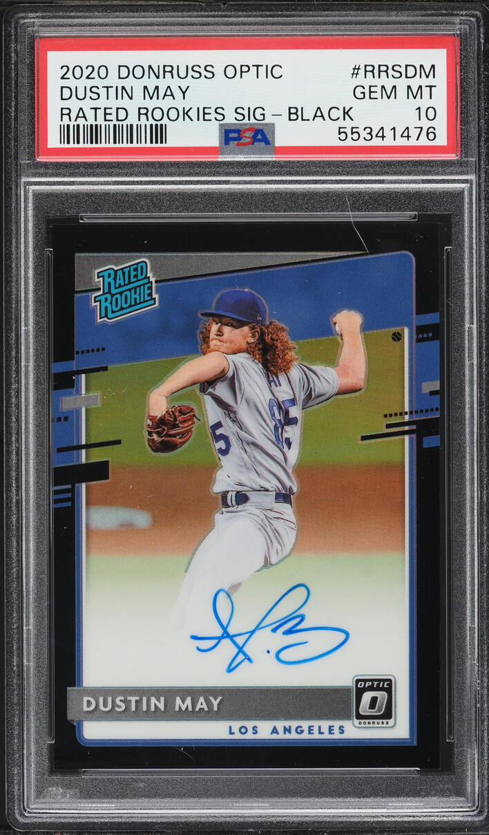 2020 Donruss Optic Black Dustin May ROOKIE AUTO /35 #RRS-DM PSA 10 GEM ...
