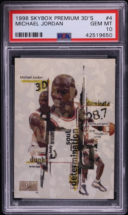 1998 Skybox Premium 3D's Michael Jordan #4 PSA 10 GEM MINT