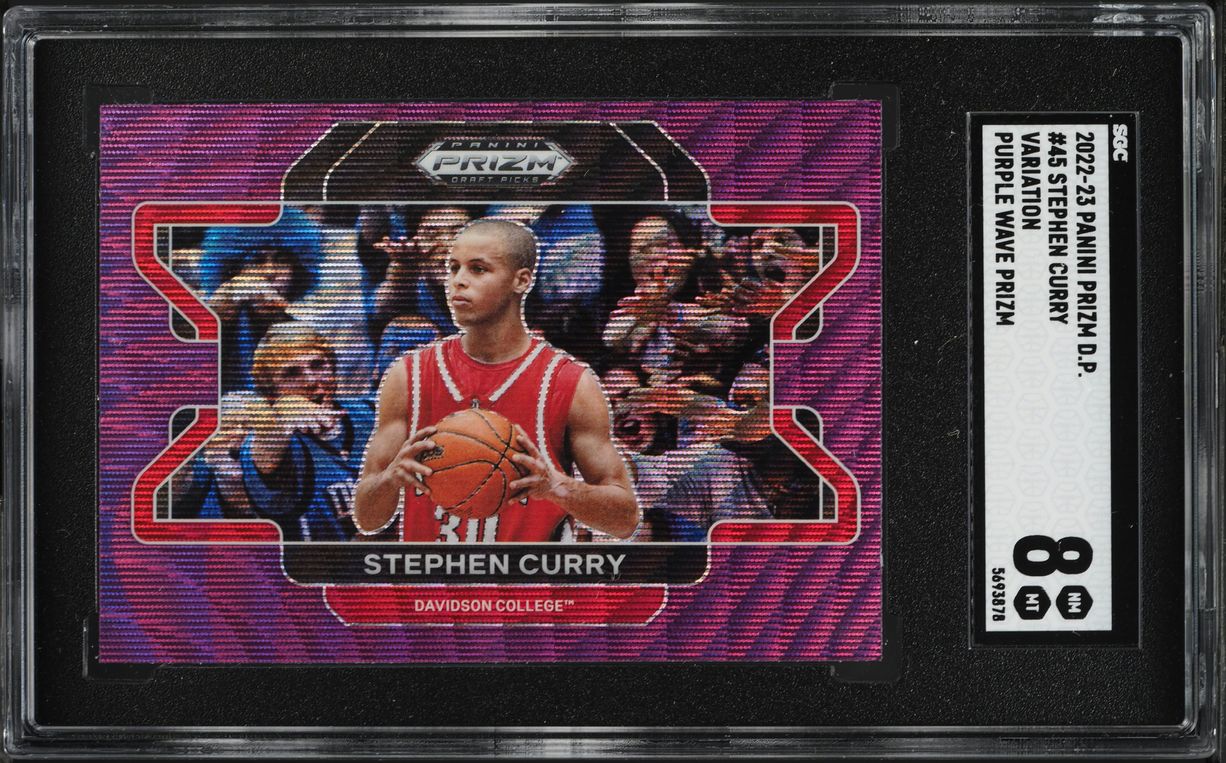 2022 Panini Prizm Draft Variation Purple Wave Stephen Curry #45 SGC 8 NM-MT