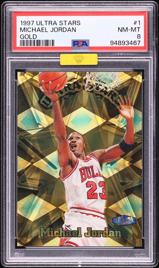 1997 Ultra Stars Gold Michael Jordan #1 MBA PSA 8 NM-MT