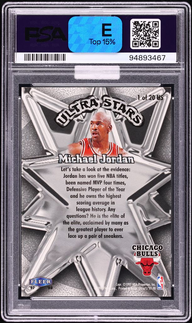 1997 Ultra Stars Gold Michael Jordan #1 MBA PSA 8 NM-MT