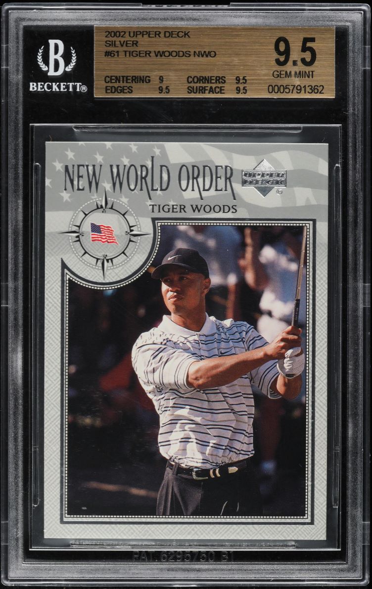 2002 Upper Deck Silver Tiger Woods #61 BGS 9.5 GEM MINT