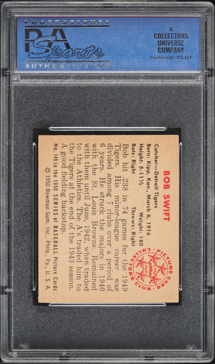 1950 Bowman Bob Swift #149 PSA 8 NM-MT