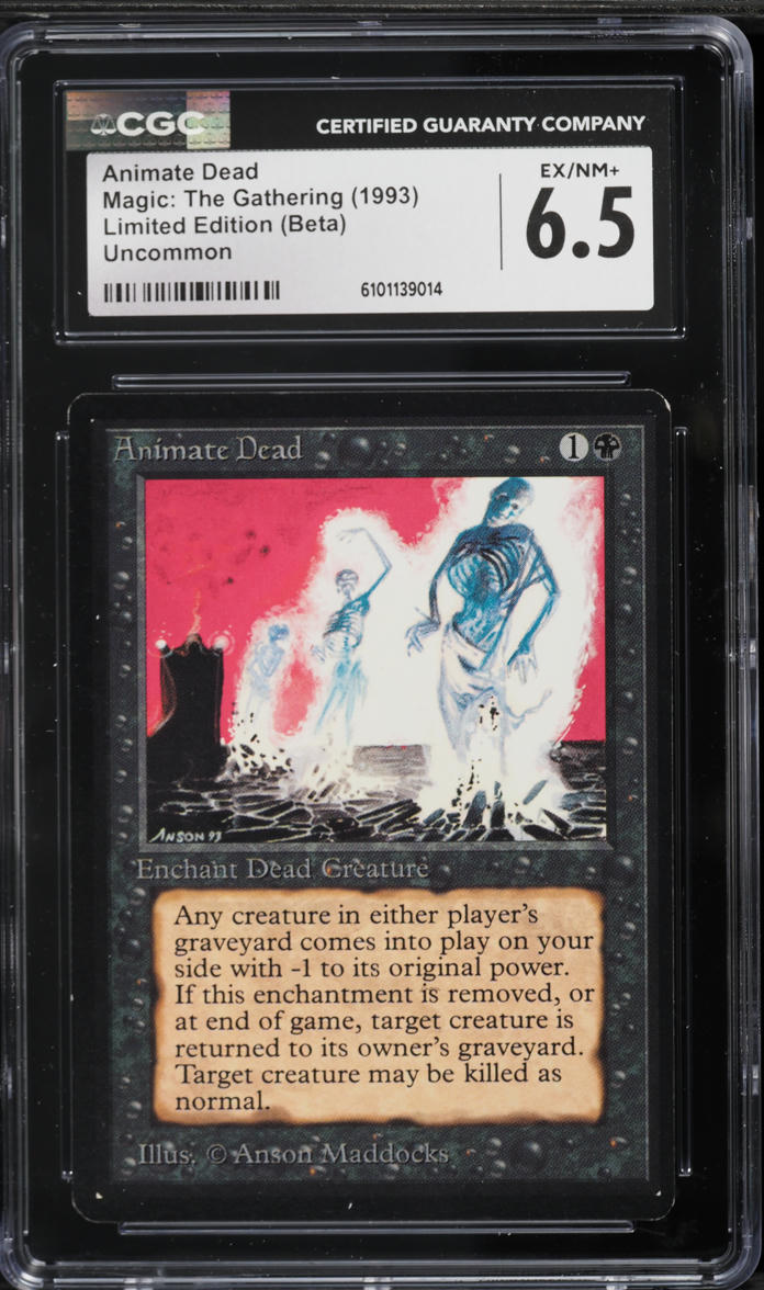 1993 Magic The Gathering MTG Beta Animate Dead CGC 6.5 EXMT+