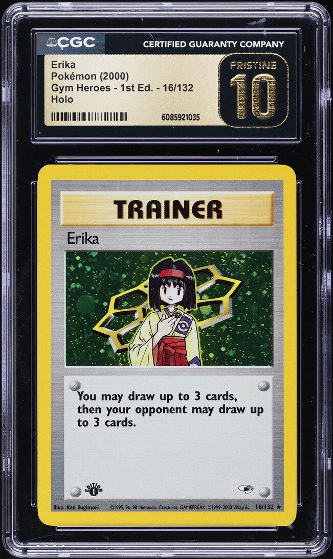 2000 Pokemon Gym Heroes 1st Edition Holo Erika #16 CGC 10 PRISTINE