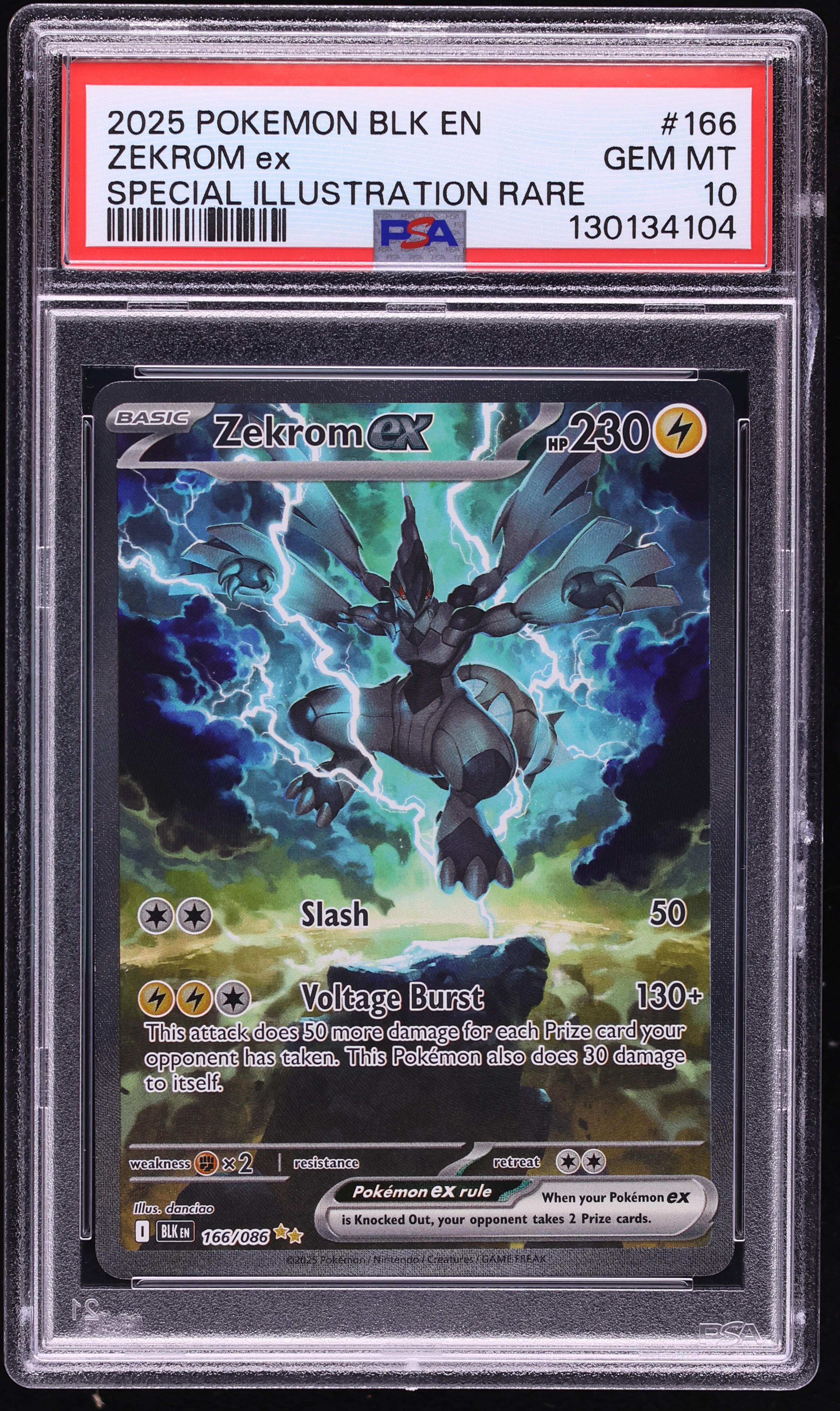 2025 Pokemon Scarlet & Violet Black Bolt SIR Zekrom ex #166 PSA 10 GEM MINT