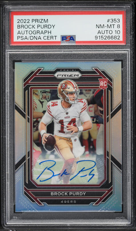 2022 Panini Prizm Silver Brock Purdy ROOKIE AUTO #353 PSA 10 GEM