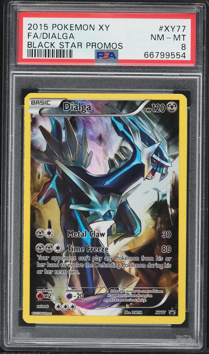 2015 Pokemon XY Black Star Promo Full Art Dialga #XY77 PSA 8 NM-MT