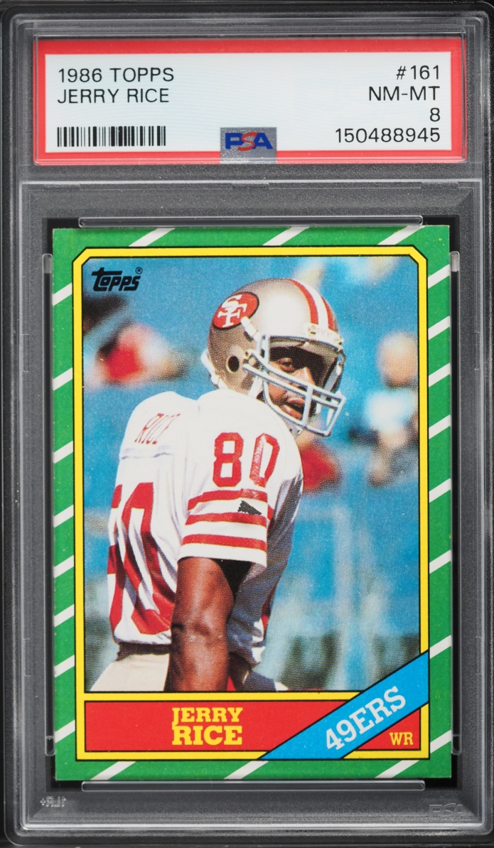 1986 Topps Football Jerry Rice ROOKIE #161 PSA 8 NM-MT