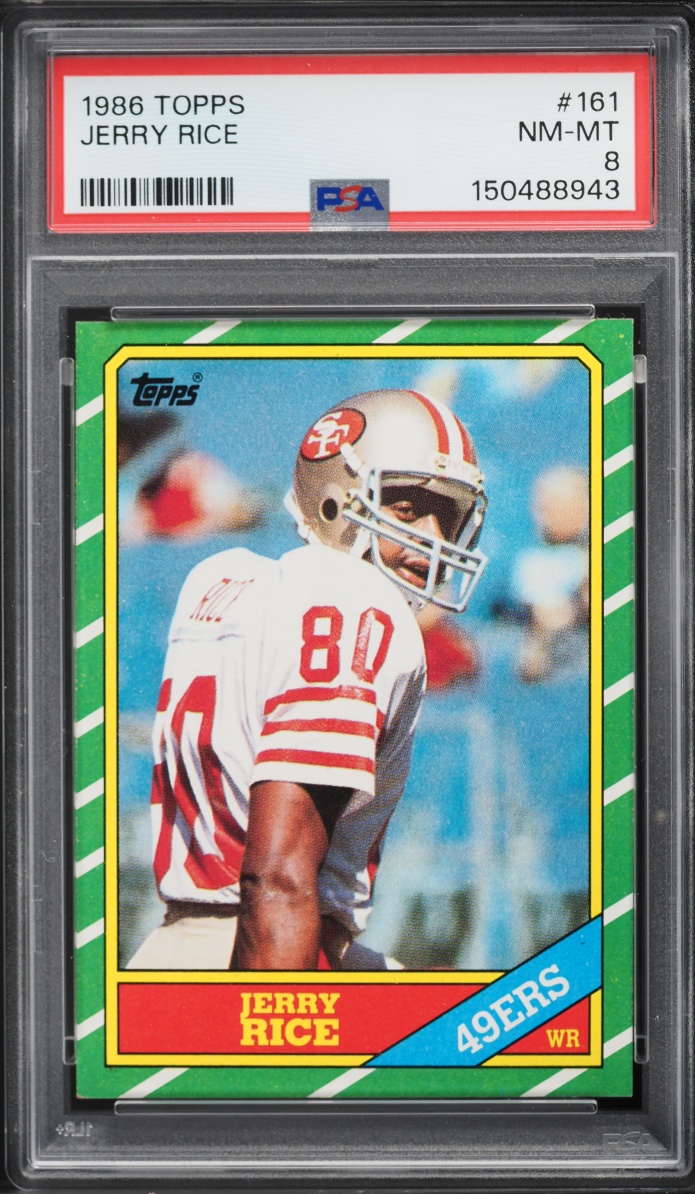 1986 Topps Football Jerry Rice ROOKIE #161 PSA 8 NM-MT