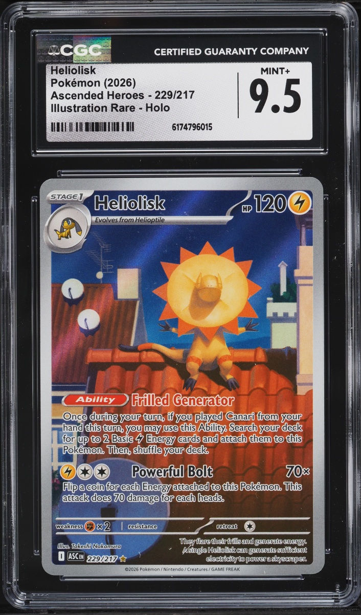 2026 Pokemon Mega Evolution Ascended Heroes IR Heliolisk #229 CGC 9.5 MINT+